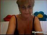 Big tits granny in glass masturbating on cam