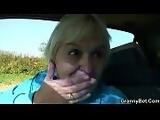 Granny getting pounded in the car
