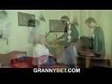 Huge grandma is picked up for cock suck and ride