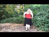 Fat mature flasher Sammis public nudity and outdoor masturbation of bbw housewif